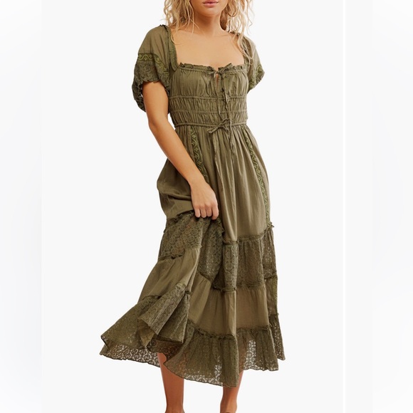 Free People Olive Green Maxi Dress - Picture 5 of 6